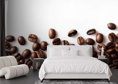 Scattering a few coffee beans around a copy space image Wall mural