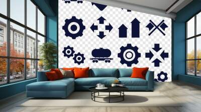 Set of 16 motion filled icons Wall mural