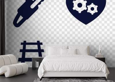 Set of 4 engine filled icons Wall mural