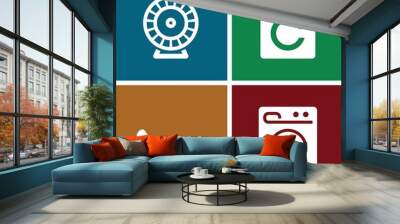 Set of 4 spin filled icons Wall mural