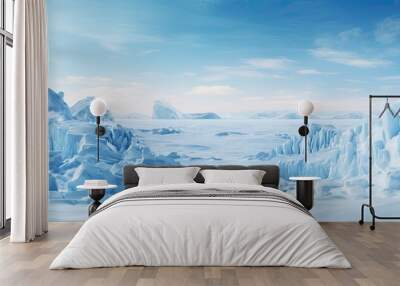 The ice has a stunning frozen texture creating an exquisite scenery with a copy space image Wall mural