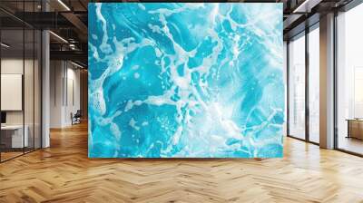 Top view of a swimming pool background with blue and white water perfect for copy space images Wall mural