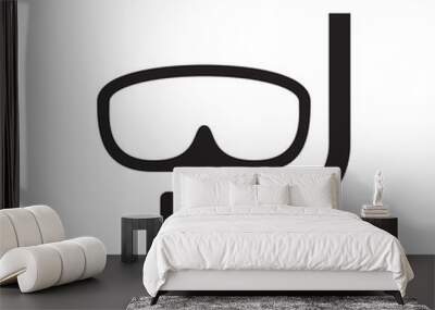 underwater mask icon illustration Wall mural