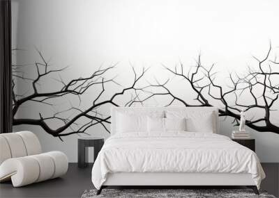 White background with isolated tree branches Wall mural