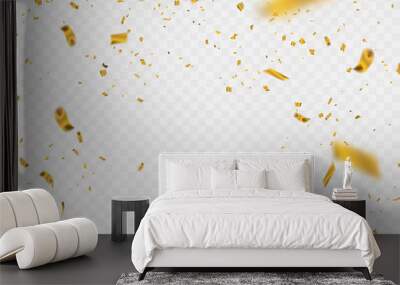 Abstract background party celebration gold confetti. Wall mural