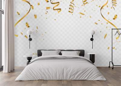 Abstract background party celebration gold confetti. Wall mural