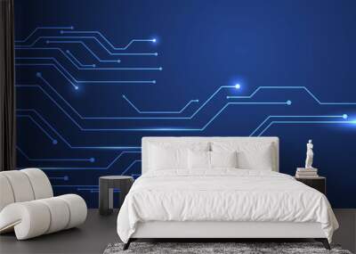 abstract blue technology communication concept vector background Wall mural