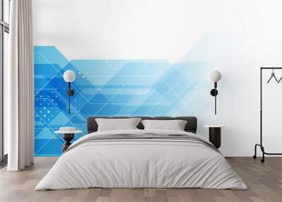 abstract blue technology communication concept vector background Wall mural