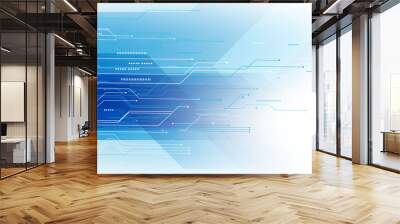 abstract blue technology communication concept vector background Wall mural