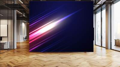 Abstract Dynamic sport texture. blue background with light diagonal lines. Speed motion design Technology. Wall mural