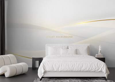 Abstract golden lines background with luxury golden vector illustration. Wall mural