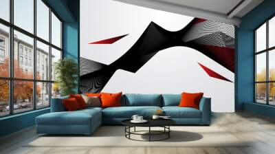 Abstract line red black background concept Vector graphic design concept Wall mural