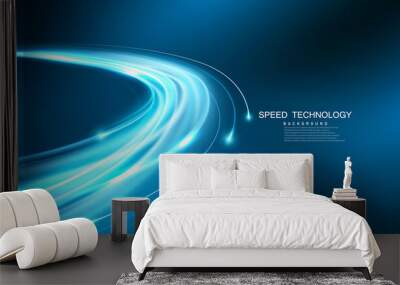 Abstract speed line background poster with dynamic. technology network Vector illustration. Wall mural