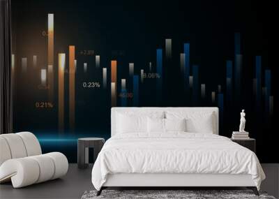 business vector illustration design Stock market charts or Forex trading charts for business and finance ideas. Wall mural