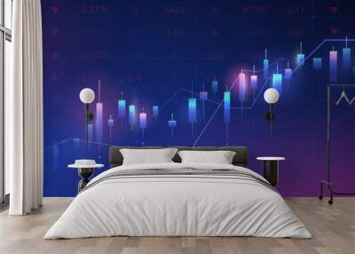 business vector illustration design Stock market charts or Forex trading charts for business and finance ideas. Wall mural