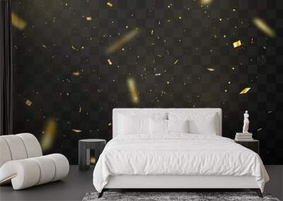 Celebration background template with confetti gold ribbons. luxury greeting rich card. Wall mural