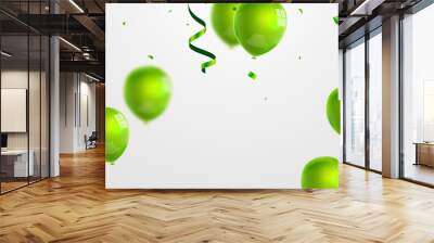 Celebration party banner with green balloons background. Sale Vector illustration. Grand Opening Card luxury greeting rich. Wall mural