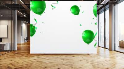 Celebration party banner with green balloons background. Sale Vector illustration. Grand Opening Card luxury greeting rich. Wall mural