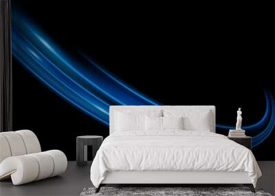 Elegant abstract light line effect design vector illustration on black background. Wall mural