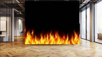 fire Burning red hot sparks realistic flames abstract background Wall mural