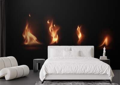 fire flames Burning red hot sparks realistic abstract background Wall mural