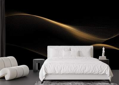 point flow particle wave curve pattern concept of technology modern illustrations Wall mural