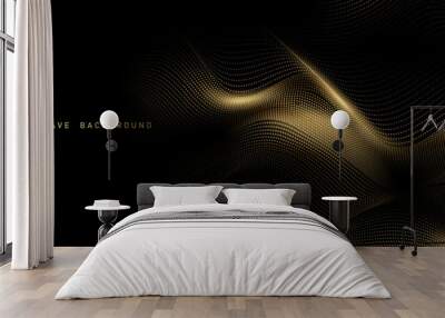 point flow particle wave curve pattern concept of technology modern illustrations Wall mural