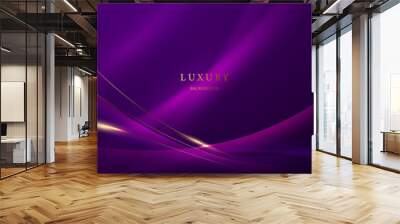 purple abstract background with luxury golden elements vector illustration Wall mural