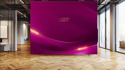 purple abstract background with luxury golden elements vector illustration Wall mural