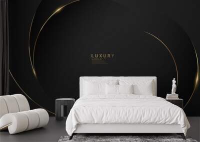 the splendor of luxury black gold poster on abstract background with dynamic Wall mural