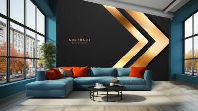 vector abstract luxury black background with golden elements modern creative concept Wall mural