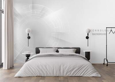 white abstract technology background modern design vector illustration Wall mural