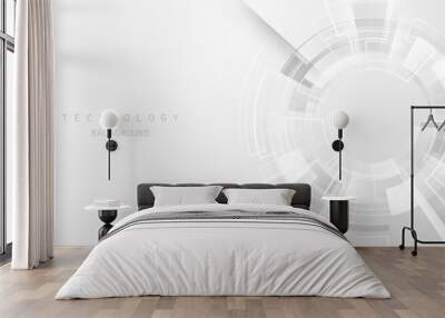 white abstract technology background modern design vector illustration Wall mural