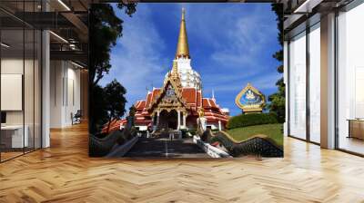 Wat Bang Riang, Wat Rat Upathamin, temple in Khao Lan mountains of Phang Nga Province, Thailand Wall mural