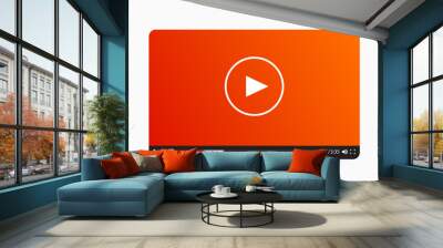 Flat video player template for web and mobile apps. Wall mural