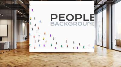 Large group of people on white background. People communication concept. Wall mural