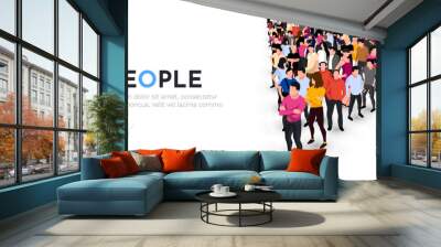 Large group of people on white background. People crowd concept. Wall mural