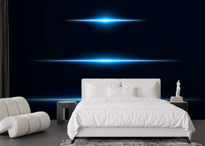 Laser light beam on black background. Vector illustration Wall mural