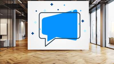 Modern chat bubble icon. Flat style. Social media concept. Wall mural