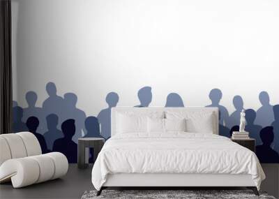 People crowd silhouette background. Teamwork concept. Generative AI Wall mural