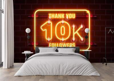 Thank you followers peoples, 10k online social group, happy banner celebrate Wall mural