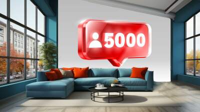 Thank you followers peoples, 5k online social group, happy banner celebrate, Vector Wall mural