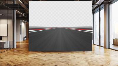 Track road to infinity, Road vector highway. Wall mural