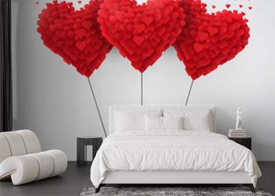 Valentines day heart balloons Wall mural