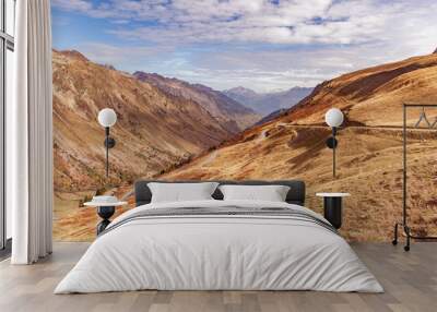 The view of Mont Blanc from the top of  Col Du Glandon, French Alps Wall mural