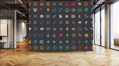 88 Web Icons Vector Illustration Wall mural