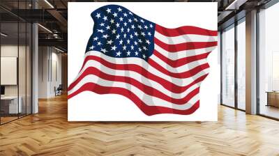 American Pride USA Flag Waving Isolated Vector Illustration Wall mural