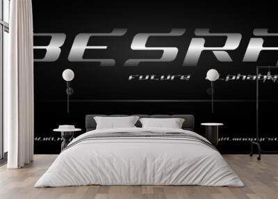 Besra, abstract modern alphabet font with urban style template Wall mural