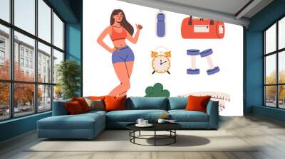 Weight loss illustration set Wall mural