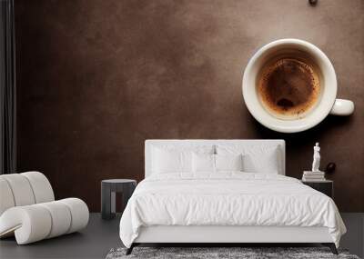 Espresso Coffee Cup with Beans on Vintage Table Wall mural